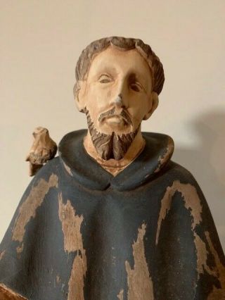 Vintage Hand - Carved Santo of Saint Francis,  Patron Saint of Animals – 24139 3