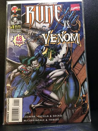 Rune Vs Venom 1 1st Winged Venom Nm,  1995 Marvel / Malibu