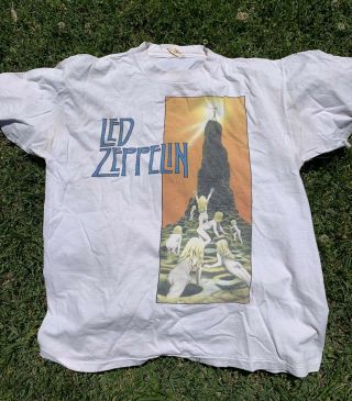 Vintage 80s Led Zeppelin Houses Of The Holy Shirt 1988 Myth Gem L