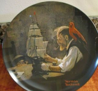 Vintage 1980 Norman Rockwell " The Ship Builder " Ltd Ed Collectors Plate 8.  5 "