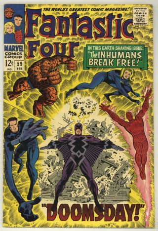 Fantastic Four 59 Marvel Comics 1967 Doctor Doom Silver Surfer Inhumans (j 5732)