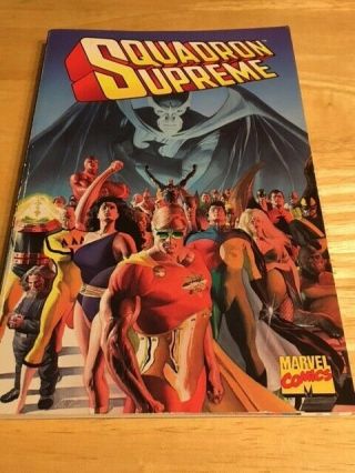 Squadron Supreme Marvel Tpb 1st Print 1997 With Mark Gruenwald Ashes