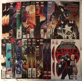 Captain America Steve Rogers 1 - 19,  Fcbd 2016 By Spencer & Saiz Marvel Comic