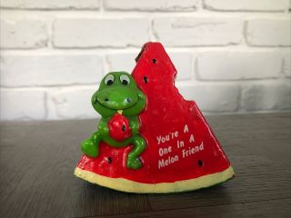 Vintage Russ Berrie Watermelon Frog Candle You 