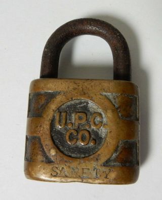 Old U.  P.  C.  Co Yale Brass Padlock Lock