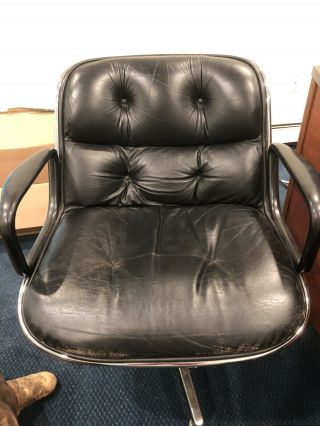Vintage Knoll Pollock Chair Black Leather