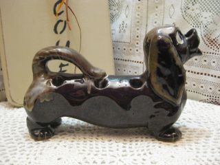 Vintage Napco Japan Red Clay Spaniel/dachshund Dog Figurine Mug Holder