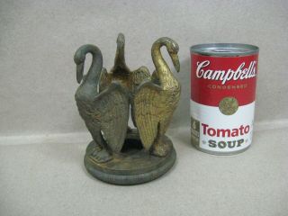 Antique Vtg Solid Brass Figural Winged Eagles Pelican ? Break Topper Clock Lamp
