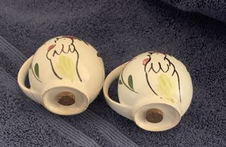 Vintage Chicken Salt and Pepper Shakers Chickens With Wooden Cork 3