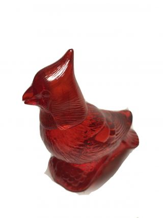 Vintage Avon Red Cardinal Glass Bird Of Paradise Cologne Bottle/decanter 2 Oz.