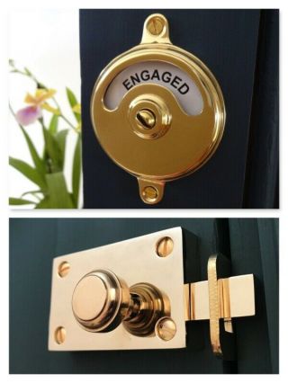 Brass Indicator Bolt Vacant Engaged Toilet Bathroom Lock Door Fitting Room Loo