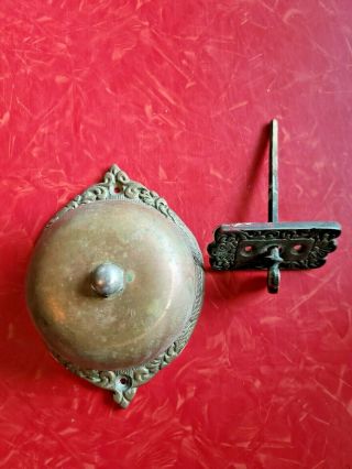 Vintage,  Victorian Hand Crank Door Bell,  Brass And Cast Iron