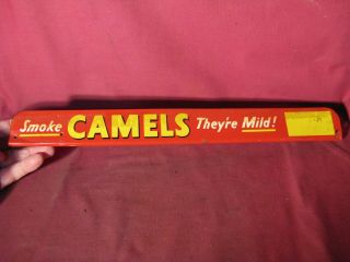 1950s Camel Camels Press Push Door Metal Sign 15 7/8 " X 1 3/4 "
