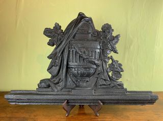 Antique Victorian In Memoriam Architectural Cast Iron Panel