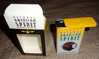Natural American Spirit Cigarette Tin 20th Anniversary Yellow/white Slide Top,