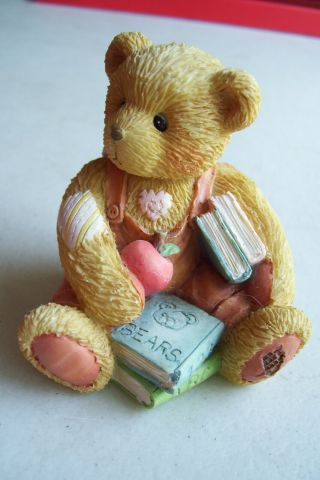 Cherished Teddies Bear Figurine Seth School Days September Books Apple 914835