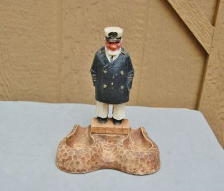 Sea Captain Smoking Pipe Holder Double Rest Nautical 6 1/2 " T Vintage Faux Wood