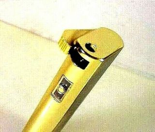 Colibri Touch Sensor SWING Arm Pocket Lighter,  Vtg 1980s Gold Plate & Enaml 2
