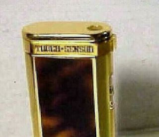 Colibri Touch Sensor SWING Arm Pocket Lighter,  Vtg 1980s Gold Plate & Enaml 3