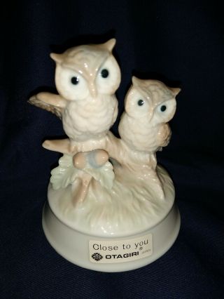 Otagiri Rotating Music Box,  Owls On A Branch,  Plays " Close To You ",  Japan