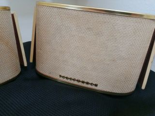 Vintage Telefunken Mid century Pair (2) Curved Speakers 2