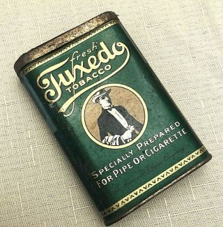 Vintage Fresh Tuxedo Tobacco Tin With Readable Tax Stamp