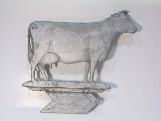 Large Vintage Weathervane Top Farm Cow Barn Dairy Made By Robbins Maryville Mo.