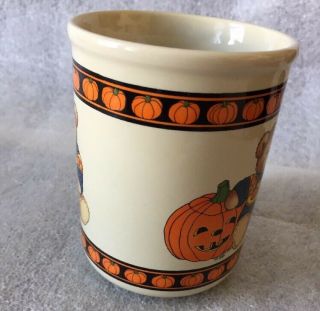 Vintage 1984 Lucy and Me Halloween Mug Teddy Bear Jack - o - Lantern Pumpkin 2