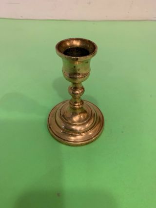 Vintage Solid Brass Candle Holder Stand 4  Tall