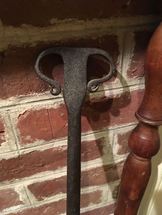Early 18th C Hand Wrought Iron Peel Fireplace Hearth Primitive Kitchen Tool 43”