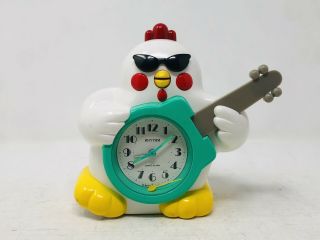 Rhythm Rock N Roll Chicken Alarm Clock Rare Htf - And (read)