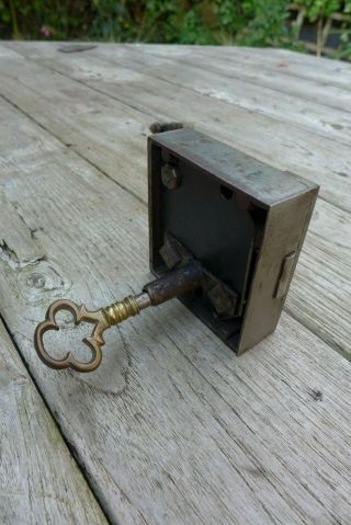 Antique Vintage Door Lock Storage Room Office Toilet Bathroom Unique Brass Key
