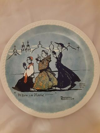 Newell Pottery Co.  - When In Rome - Norman Rockwell - Norm Dean Bill - Collector Plate