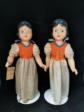 Vintage 1939 Composition Disney Snow White Dolls With Story Please Read