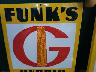 2 Vintage Funks G Hybrid Signs Seed Corn Sign dealer farm metal feed,  G Book 4