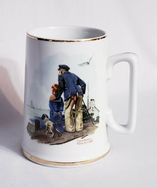 Vintage 1985 Norman Rockwell Museum Inc.  Looking Out To Sea Coffee Mug Cup Art