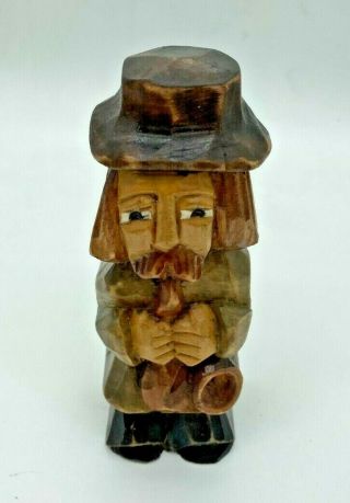 Wooden Hand Carved Man With Saxophone Figurine 2