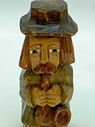 Wooden Hand Carved Man With Saxophone Figurine 3