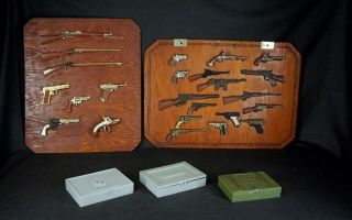 24 Vintage Mounted Miniature Guns & Rifles By Marx (and Possibly Others)