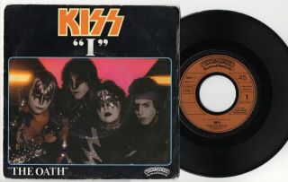 Kiss " I  The Oath " 1981 French 7 " 45 Rare,  Different Unique Cover & Label Vg/vg
