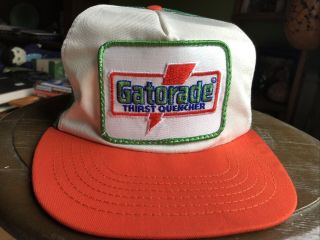 Vintage 1980s Gatorade Patch Mesh Trucker Snapback Hat Bold Colors Usa