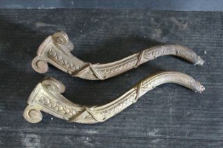 As Found Antique Pair Cast Bronze Corunucopia Style Wall Sconce Arms 6809