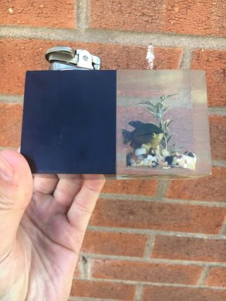 Vintage 1950s Dunhill Style Aquarium Table Lighter Perspex Chrome Not Dunhill