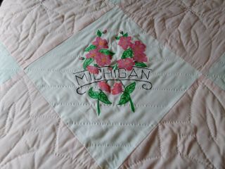 Vintage Quilt - U.  S.  A.  State Flowers Hand Quilted 112 