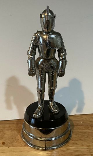 Mid Century Chrome Knight Table Lighter With Music Box
