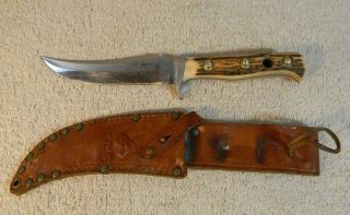 Vintage 1967 Puma Skinner 6393 Pumaster Steel Germany Hunting Knife With Sheath