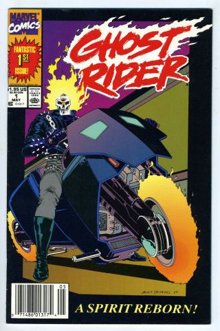 Marvel Ghost Rider 1 1990 Vf/nm White 1st Danny Ketch Newsstand