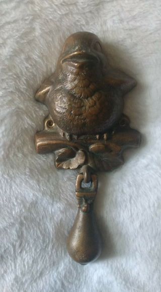 Vintage 1991 George Carruth Solid Bronze Brass Bird Door Knocker7”