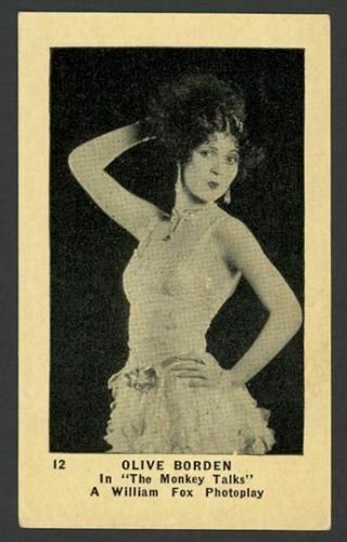 Olive Borden 1922 - 23 E124 York Caramel Movie Stars Series Of 120 12 - Vg - Ex,