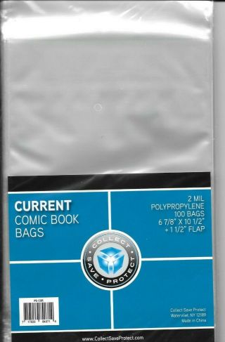 100 Current Size Comic Book Bags And 100 Backing Boards Archival Safe